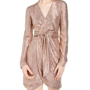 Metallic Twist Front Dress
